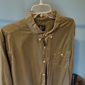 AE Olive Green Button Down Shirt XXL